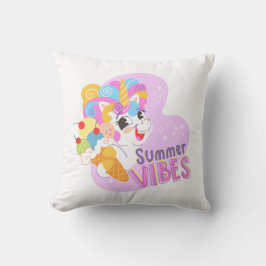 Cojín Decorativo Unicornio lindo con helado
