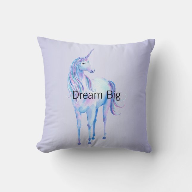 Cojín Decorativo Unicornio mágico púrpura Ombre (Anverso)