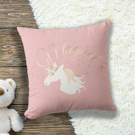 Cojín Decorativo Unicornio Mágico Rosa Moderno