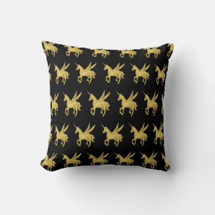 Cojín Decorativo unicornio mágico, unicornio dorado, moda