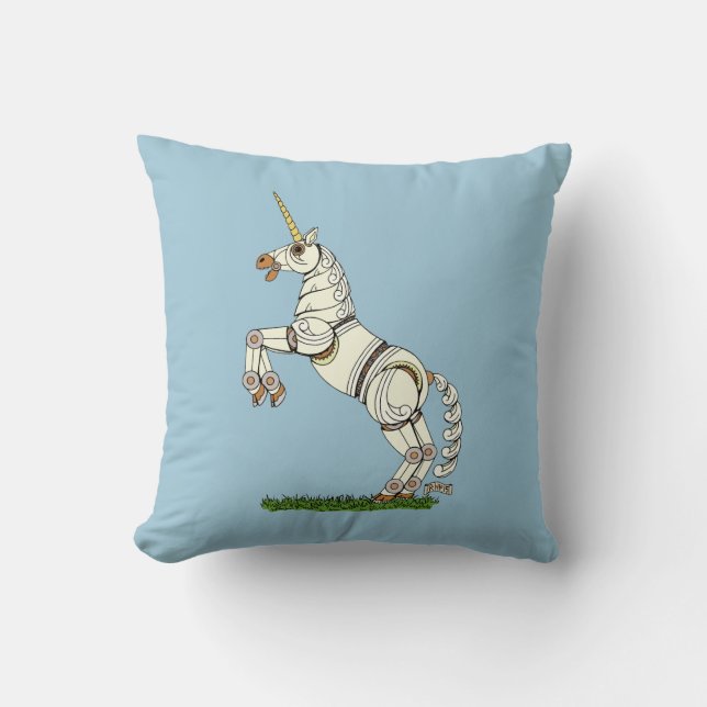 Cojín Decorativo Unicornio mecánico (Anverso)