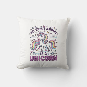 Cojín Decorativo Unicornio Mi animal espiritual es un unicornio Tip