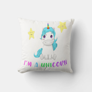 Cojín Decorativo unicornio multicolor divertido con estrellas felic