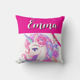 Cojín Decorativo unicornio & personaliza tu nombre 