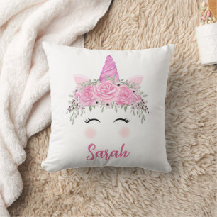 Cojín decorativo unicornio personalizado con nombr