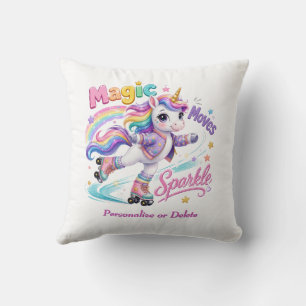 Cojín Decorativo Unicornio Personalizado de Patines de Diapositiva 