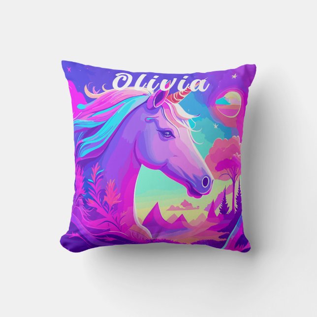 Cojín decorativo Unicornio Pink Mágico (Anverso)