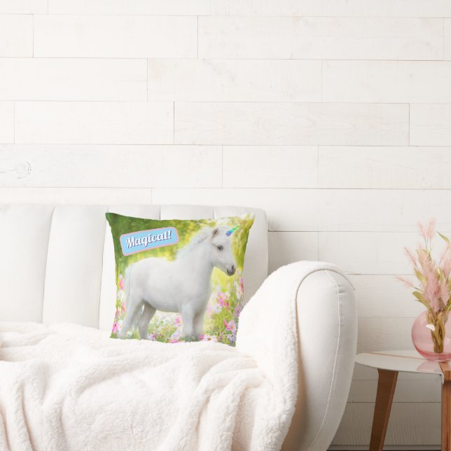 Cojín Decorativo Unicornio Poni Blanco (Sofá)