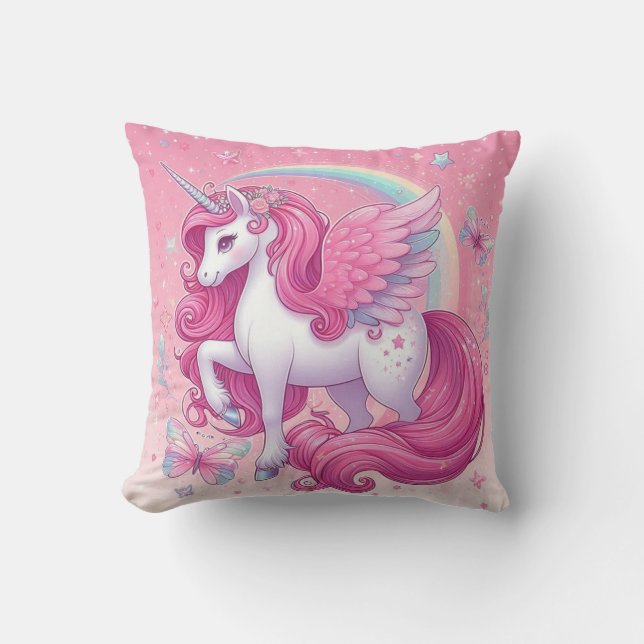 Cojín Decorativo unicornio rosa (Anverso)