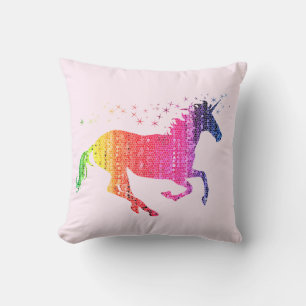Cojín Decorativo Unicornio Rosa Arcoíris
