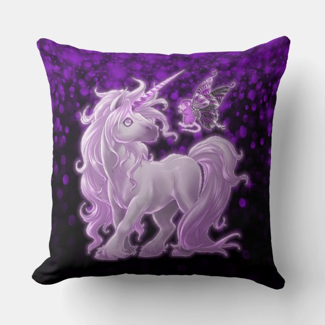 Cojín Decorativo Unicornio rosa espumoso (Anverso)