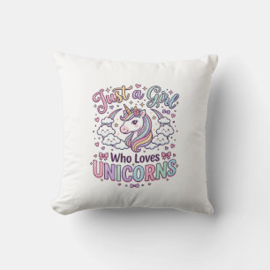 Cojín Decorativo Unicornio Solo una chica que ama los unicornios Fo