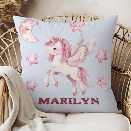 Cojín Decorativo Unicornio y estrellas