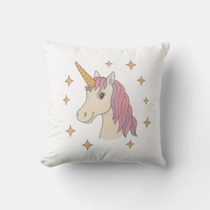 Cojín Decorativo unicornio y estrellas brillantes