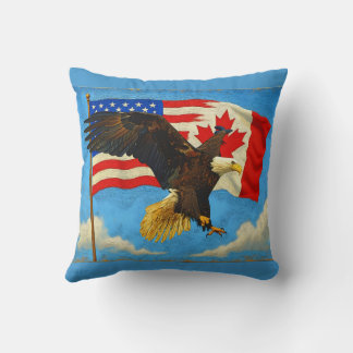 Cojín Decorativo Unidad - Bandera de Canadá, Bandera de EE. UU. y Á