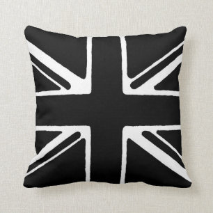 Cojín Decorativo Union Jack blanco y negro