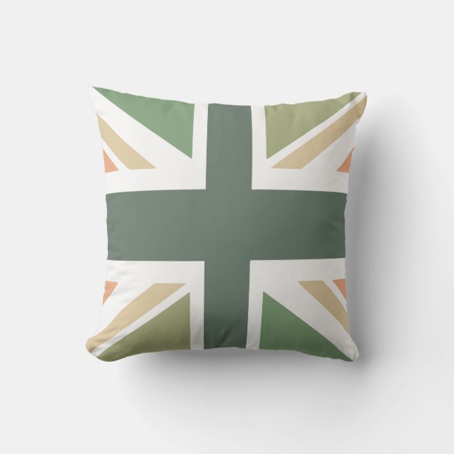 Cojín Decorativo Union Jack - In Designer Pea Soup (Anverso)