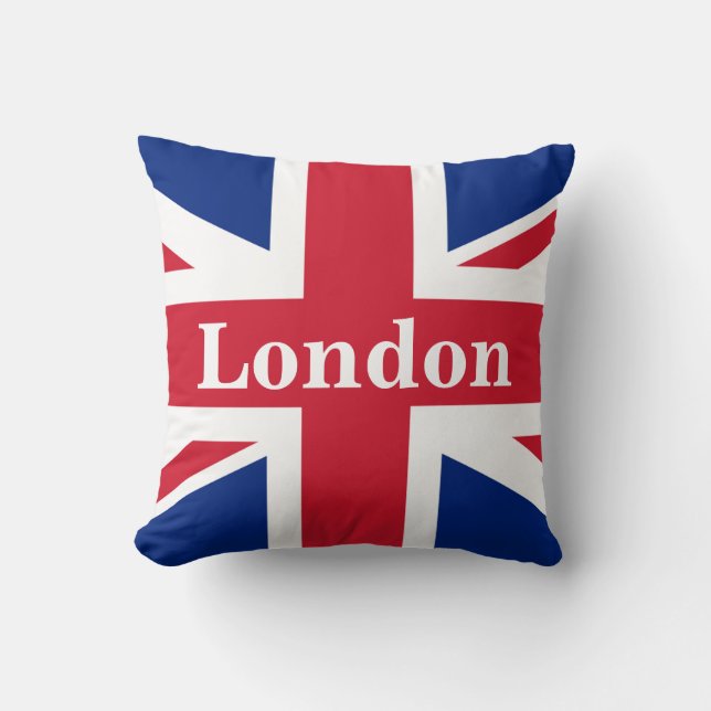 Cojín Decorativo Union Jack London ~ Bandera británica (Anverso)