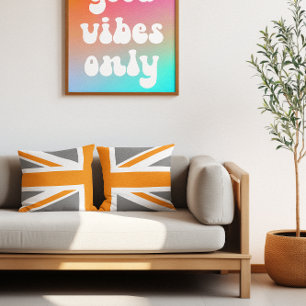 Cojín Decorativo Union Jack medio gris y naranja