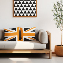 Union Jack medio negro y naranja