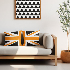 Cojín Decorativo Union Jack medio negro y naranja