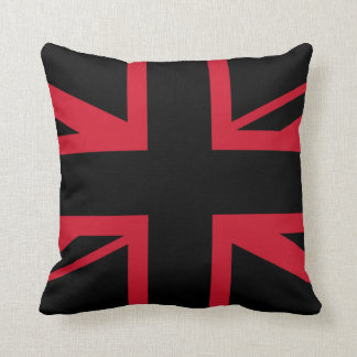 Cojín Decorativo Unión Jack ~ Negro y rojo