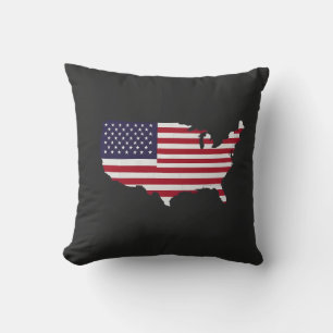 Cojín Decorativo United States Map Filled with American Flag