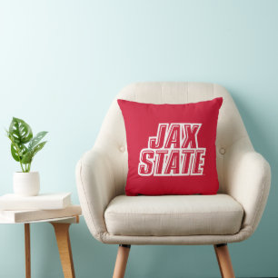 Cojín Decorativo Universidad Estatal de Jacksonville Logotipo JAX S