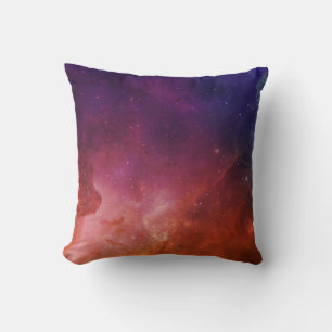 Cojín Decorativo Universo Espacial Rojo Azul Acuarela Estrella Nebu
