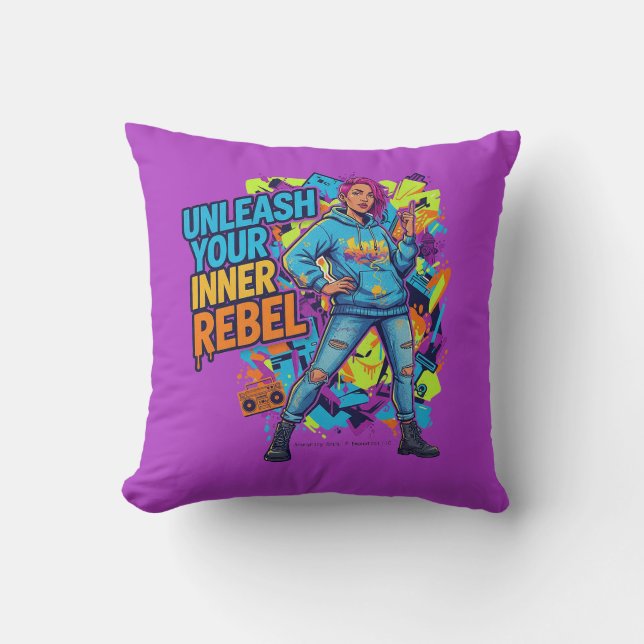 Cojín Decorativo Unleash Your Inner Rebel - Throw Pillow (Anverso)