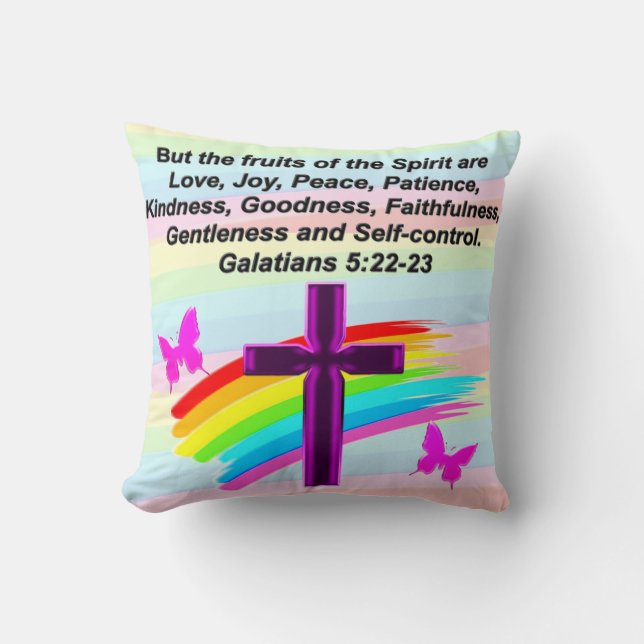 COJÍN DECORATIVO UPLIFICACIÓN DE LOS GALATIANOS 5 ESCRITURA (Anverso)