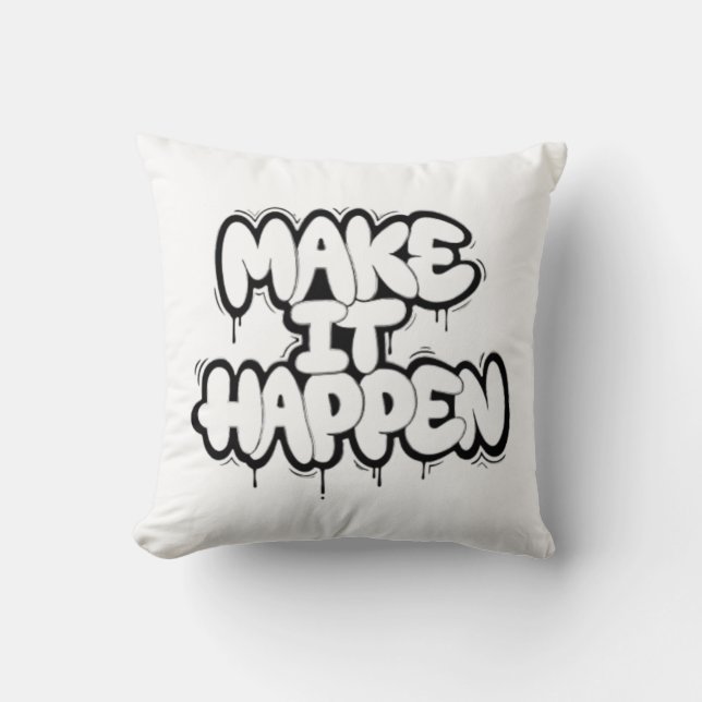 Cojín Decorativo Urban Graffiti Text Art Throw Pillow (Anverso)