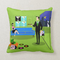 Cojín decorativo urbano retro de los pares del