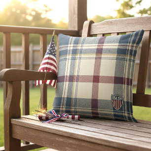 Cojín Decorativo USA 250 American Plaid Shield Motif ID1301