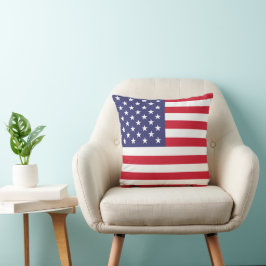 Cojín Decorativo USA Flag Patriotic American Red White Blue