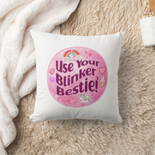 Cojín Decorativo ¡Usa Tu Blinker, Bestie! Mejor Corazón de Amigos d