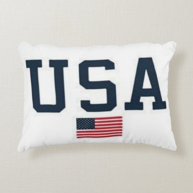 Cojín Decorativo USA varsity letters American Flag Gym Sports  (Anverso)