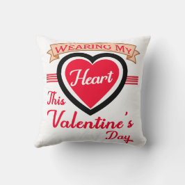 Cojín Decorativo Usando mi corazón este día de San Valentín - regal