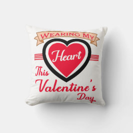 Cojín Decorativo Usando mi corazón este día de San Valentín - regal