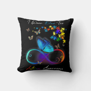 Cojín Decorativo Usé Azul Para El Rompecabezas De La Conciencia Del