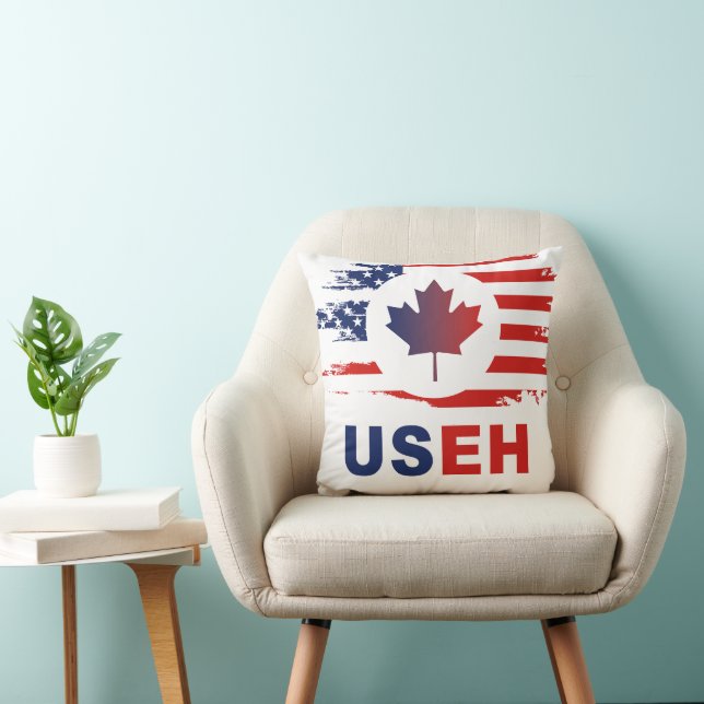 Cojín Decorativo USEH Mitad Canadá América Canadá Bandera de Estado (Silla)
