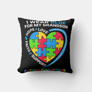 Cojín Decorativo Uso Azul Para Concienciar Sobre El Autismo De Mi N