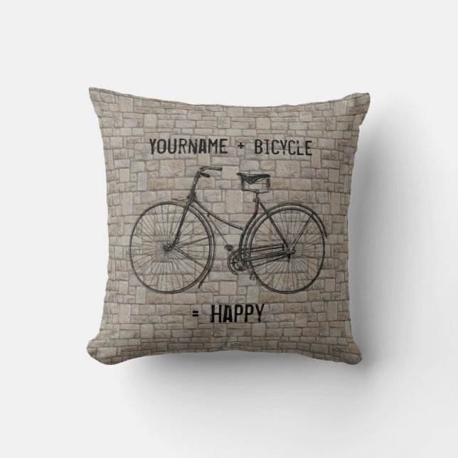 Cojín Decorativo Usted más la bicicleta iguala los ladrillos (Anverso)