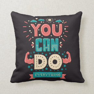 Cojín Decorativo Usted puede hacer todo colorido