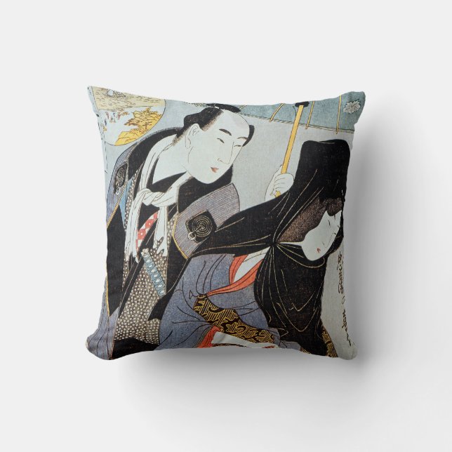 Cojín Decorativo Utamaro: Amantes, 1797 (Anverso)