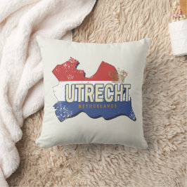 Cojín Decorativo Utrecht Países Bajos Map Dutch Vintage Souvenir