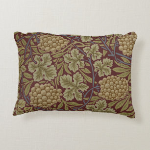 Cojín Decorativo Uva de Vid de William Morris Arte Rojo Verde