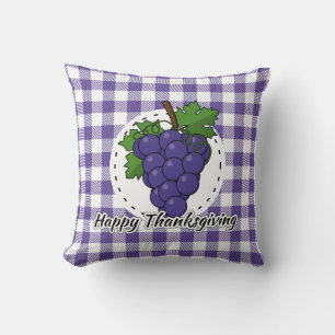 Cojín Decorativo Uva sobre la pasta violeta - Feliz día de gracias