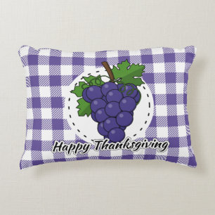 Cojín Decorativo Uva sobre la pasta violeta - Feliz día de gracias