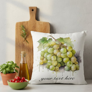 Cojín Decorativo Uvas acuáticas de viñedo, personalizado